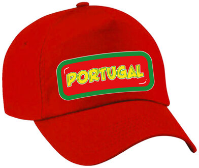 Bellatio Decorations Verkleed feest pet - rood - Portugal - landen thema - zonneklep pet - volwassenen