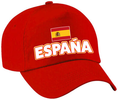 Bellatio Decorations Verkleed feest pet - rood - Spanje - vlag/landen thema - zonneklep pet