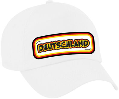 Bellatio Decorations Verkleed feest pet - wit - Duitsland - landen thema - zonneklep pet - volwassenen Geel