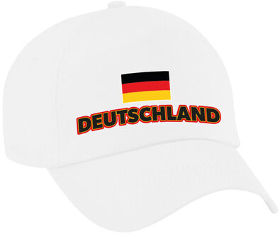 Bellatio Decorations Verkleed feest pet - wit - Duitsland - vlag/landen thema - zonneklep pet