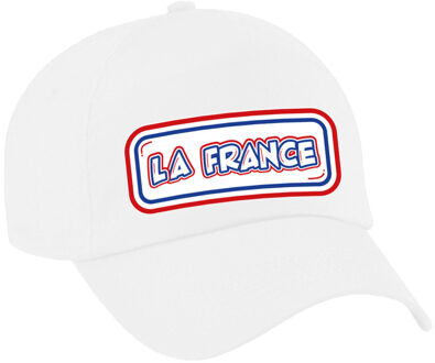 Bellatio Decorations Verkleed feest pet - wit - Frankrijk - landen thema - zonneklep pet - volwassenen Creme