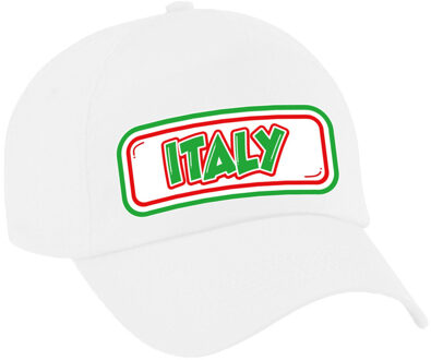 Bellatio Decorations Verkleed feest pet - wit - Italie - landen thema - zonneklep pet - volwassenen