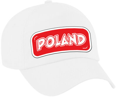 Bellatio Decorations Verkleed feest pet - wit - Polen - landen thema - zonneklep pet - volwassenen