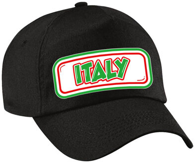 Bellatio Decorations Verkleed feest pet - zwart - Italie - landen thema - zonneklep pet - volwassenen