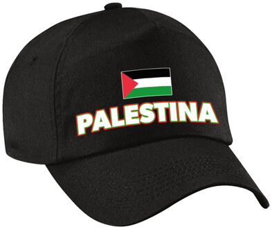 Bellatio Decorations Verkleed feest pet - zwart - Palestina - vlag/landen thema - zonneklep pet
