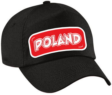 Bellatio Decorations Verkleed feest pet - zwart - Polen - landen thema - zonneklep pet - volwassenen