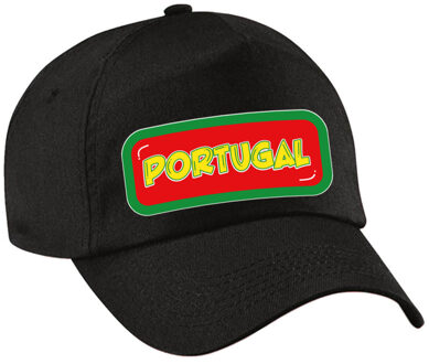 Bellatio Decorations Verkleed feest pet - zwart - Portugal - landen thema - zonneklep pet - volwassenen