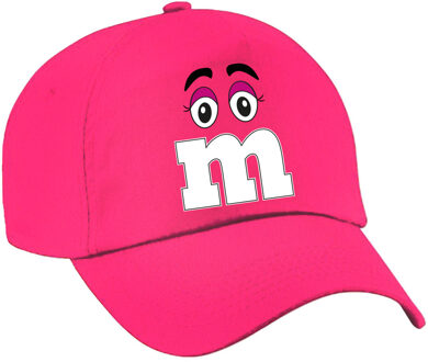 Bellatio Decorations Verkleed pet voor kinderen - letter M - roze - unisex - carnaval - themafeest