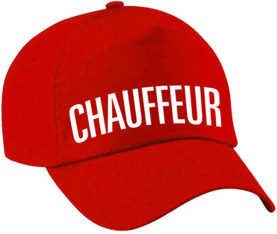 Bellatio Decorations Verkleed pet voor volwassenen - chauffeur - zwart - taxi - vrachtwagen - trucker - carnaval Rood