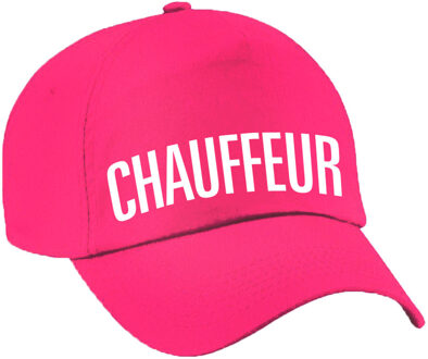 Bellatio Decorations Verkleed pet voor volwassenen - chauffeur - zwart - taxi - vrachtwagen - trucker - carnaval Roze