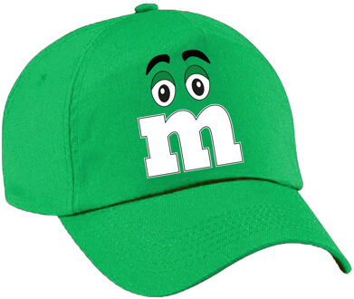 Bellatio Decorations Verkleed pet voor volwassenen - letter M - groen - unisex - carnaval - themafeest