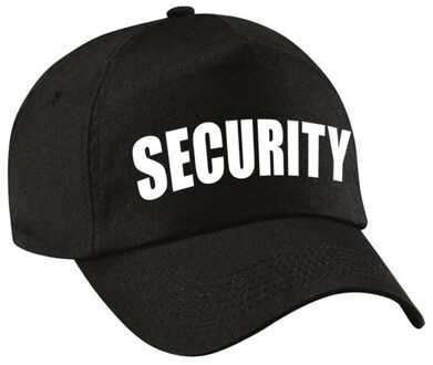 Bellatio Decorations Verkleed security pet / cap zwart voor dames en heren - Verkleedhoofddeksels