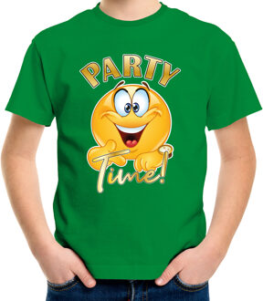 Bellatio Decorations Verkleed shirt jongens - Party Time - groen - carnaval - voor kinderen XS (110-116)