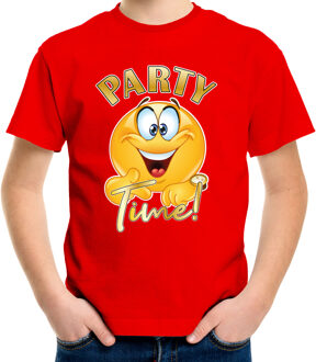 Bellatio Decorations Verkleed shirt jongens - Party Time - rood - carnaval - voor kinderen XS (110-116)