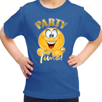 Bellatio Decorations Verkleed shirt meisjes - Party Time - blauw - carnaval - voor kinderen L (146-152)