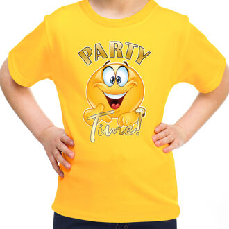 Bellatio Decorations Verkleed shirt meisjes - Party Time - geel - carnaval - voor kinderen L (146-152)