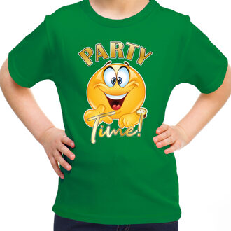 Bellatio Decorations Verkleed shirt meisjes - Party Time - groen - carnaval - voor kinderen L (146-152)