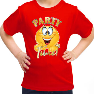 Bellatio Decorations Verkleed shirt meisjes - Party Time - rood - carnaval - voor kinderen L (146-152)