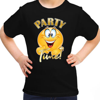 Bellatio Decorations Verkleed shirt meisjes - Party Time - zwart - carnaval - voor kinderen L (146-152)