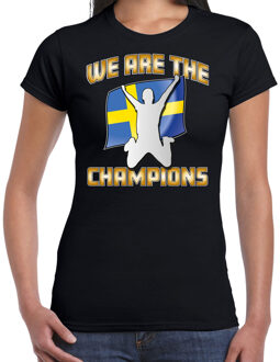 Bellatio Decorations Verkleed shirt voor dames - Zweden - zwart - voetbal supporter - themafeest 2XL