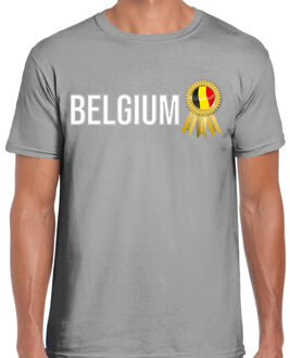 Bellatio Decorations Verkleed shirt voor heren - Belgium - grijs - supporter - themafeest - Belgie 2XL