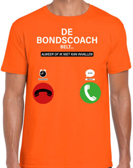 Bellatio Decorations Verkleed shirt voor heren - bondscoach belt - oranje - EK/WK voetbal supporter 2XL