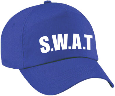 Bellatio Decorations Verkleed SWAT politie pet / baseball cap blauw voor dames en heren - verkleedhoofddeksel / carnaval