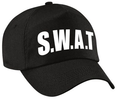 Bellatio Decorations Verkleed SWAT team agent pet / cap zwart voor jongens en meisjes - Verkleedhoofddeksels