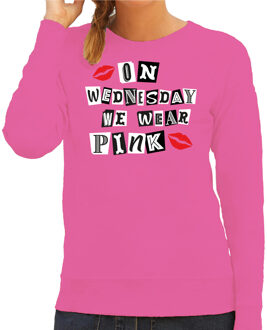 Bellatio Decorations Verkleed sweater voor dames - on wednesday we wear pink - roze - gemene meiden - carnaval XS
