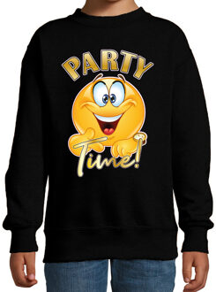 Bellatio Decorations Verkleed sweater voor kinderen - party time emoji - zwart - themafeesten/Carnaval 12-13 jaar (152/164)