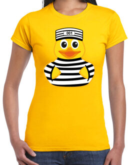 Bellatio Decorations Verkleed T-shirt dames - geel - badeend boef - foute party/themafeest L