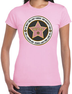 Bellatio Decorations Verkleed T-shirt dames - roze -? Most brilliant and famous?- fout/goud/stout XS