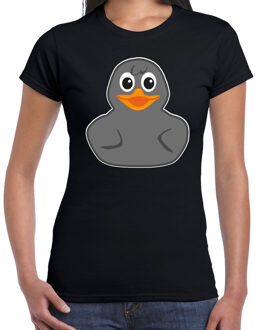 Bellatio Decorations Verkleed T-shirt dames - zwart - eend - Carnaval/themafeesten XL