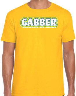 Bellatio Decorations Verkleed t-shirt heren - gabber - geel - foute party/carnaval - vriend/maat 2XL