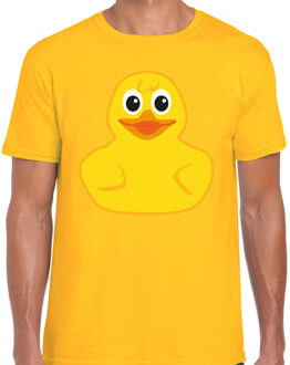 Bellatio Decorations Verkleed T-shirt heren - geel - lief badeendje - foute party/themafeest XL