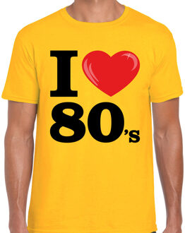 Bellatio Decorations Verkleed T-shirt heren - I love 80s - geel - eighties party / thema feesten