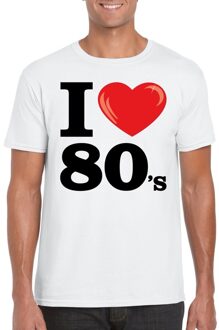 Bellatio Decorations Verkleed T-shirt heren - I love 80s - wit - eighties party / thema feesten