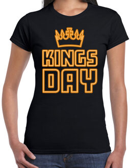 Bellatio Decorations Verkleed t-shirt Koningsdag - kingsday - dames - zwart 2XL - Feestshirts