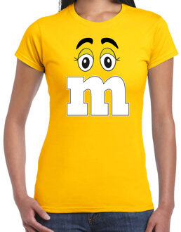 Bellatio Decorations Verkleed t-shirt M voor dames - geel - carnaval/themafeest kostuum