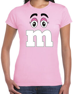 Bellatio Decorations Verkleed t-shirt M voor dames - lichtroze - carnaval/themafeest kostuum