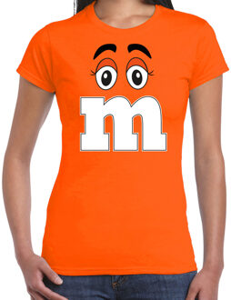 Bellatio Decorations Verkleed t-shirt M voor dames - oranje - carnaval/themafeest kostuum