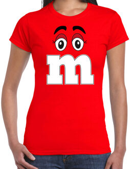 Bellatio Decorations Verkleed t-shirt M voor dames - rood - carnaval/themafeest kostuum