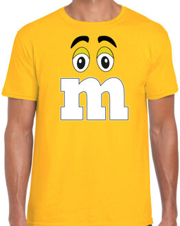 Bellatio Decorations Verkleed t-shirt M voor heren - geel - carnaval/themafeest kostuum
