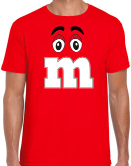 Bellatio Decorations Verkleed t-shirt M voor heren - rood - carnaval/themafeest kostuum