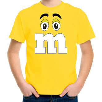 Bellatio Decorations verkleed t-shirt M voor kinderen - geel - jongen? - carnaval/themafeest kostuum L (140-152)