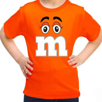 Bellatio Decorations verkleed t-shirt M voor kinderen - oranje - meisje -carnaval/themafeest kostuum L (140-152)