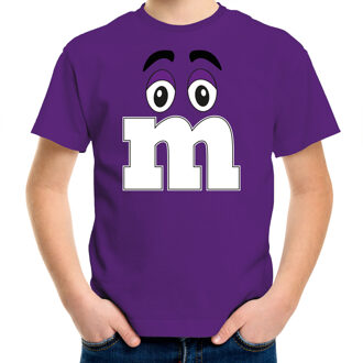 Bellatio Decorations verkleed t-shirt M voor kinderen - paars - jongen? - carnaval/themafeest kostuum L (140-152)