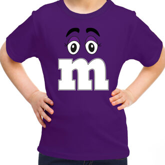 Bellatio Decorations verkleed t-shirt M voor kinderen - paars - meisje - carnaval/themafeest kostuum L (140-152)