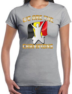 Bellatio Decorations Verkleed T-shirt voor dames - Belgie - grijs - voetbal supporter - themafeest 2XL