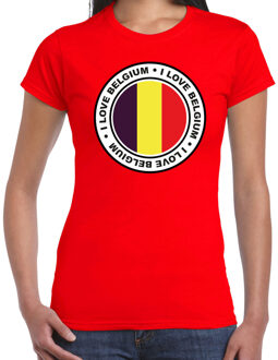 Bellatio Decorations Verkleed T-shirt voor dames - Belgie - rood - supporter - themafeest S